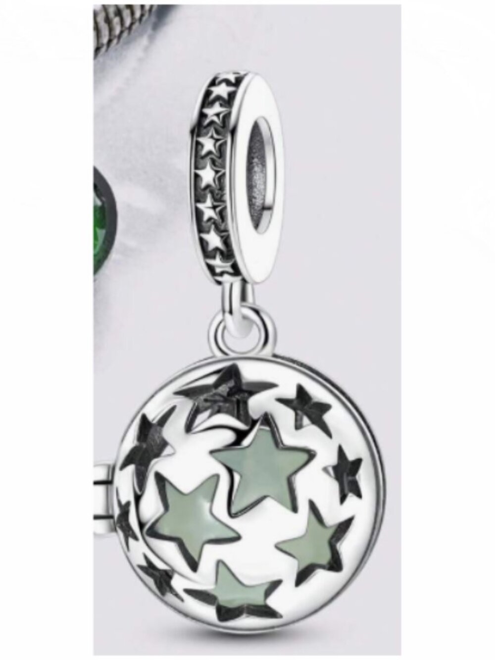 New Rattle  Plated Silver Charm for Pandora type bracelet